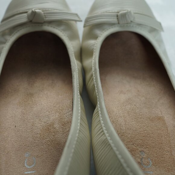 Vionic Amorie Ballet Flats US 5.5 Orthotic Support Cream Beige Bow‎ Round Toe - Picture 7 of 9